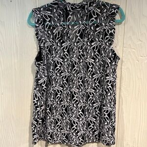 SHANNON FORD Lacy Chocker Neck  sleeveless Back Keyhole Top Size XL